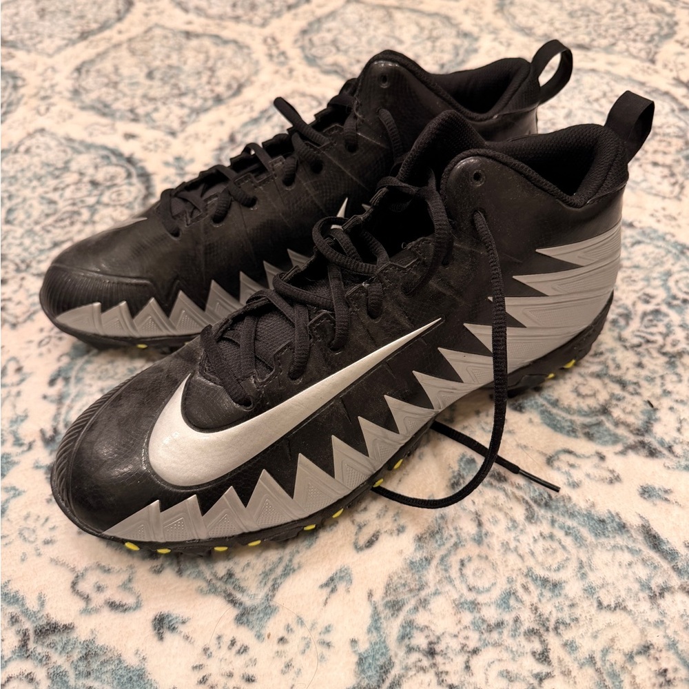 Nike Alpha Menace Shark Football Cleat 878122 Black & Silver